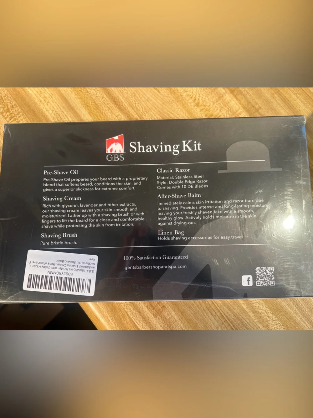 G.B.S Men’s Shaving Kit - Sandalwood-Brush, DE Razor, Oil, A/S, Shave Cream NIB
